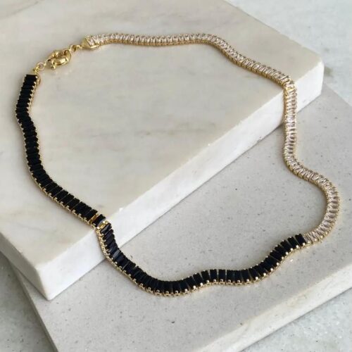 Colar Duo Zircônia Cristal e Black