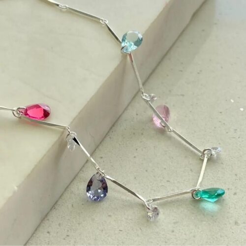 Colar Choker Zircônia Gotas