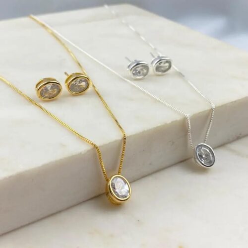 Conjunto Zircônia Oval