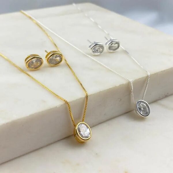 Conjunto Zircônia Oval