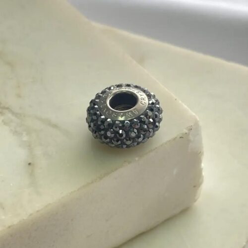 Pingente Berloque Swarovski Crystals Preto