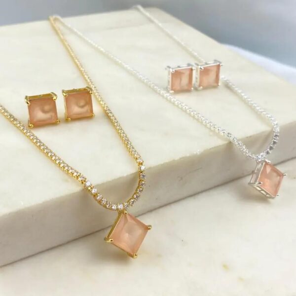 Conjunto Zircônia Morganita