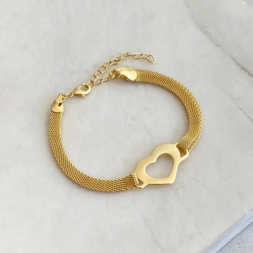 Pulseira Dupla Coração Duplo