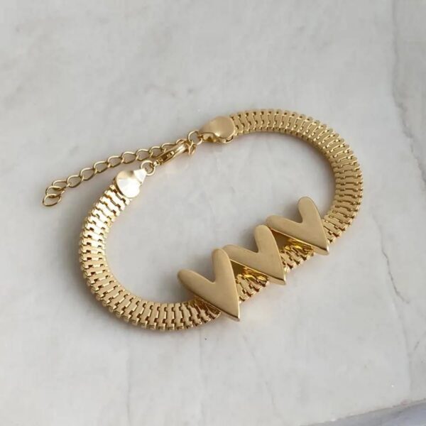 Pulseira Malha 3 Corações