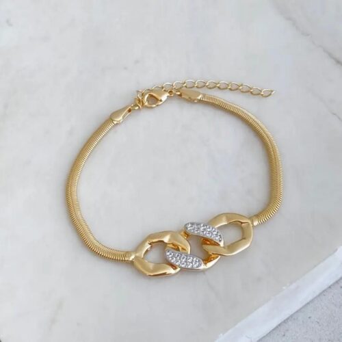 Pulseira Fio Alemão Elos Cravejados