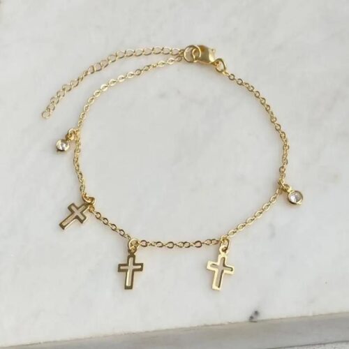 Pulseira Cruz e Zircônia