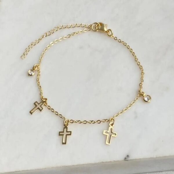 Pulseira Cruz e Zircônia