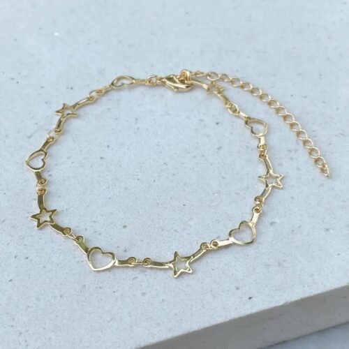 Pulseira Estrela Coração Entrelaçado