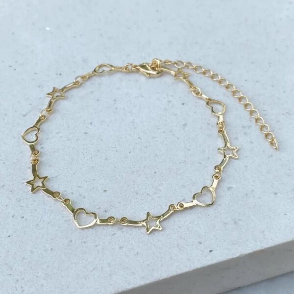 Pulseira Estrela Coração Entrelaçado