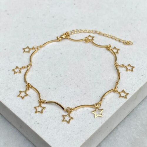 Pulseira Canutilho Pingente Estrela Vazado