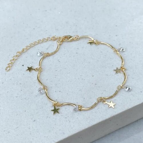 Pulseira Canutilho Estrela e Zircônia