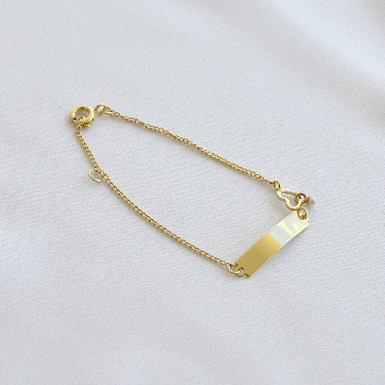 Pulseira Infantil Plaquinha e Coração