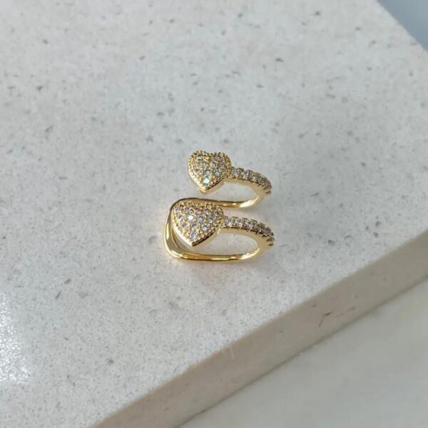 Piercing Fake Dois Corações Cravejados
