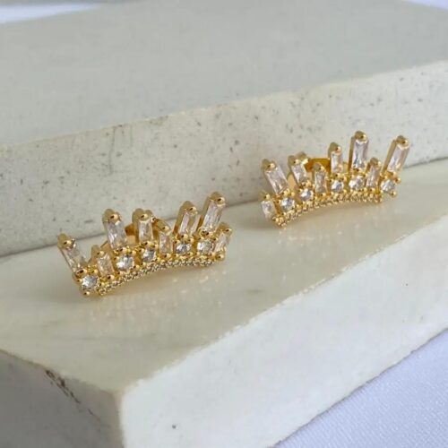 EARCUFF COROA RAINHA CRAVEJADO ZIRCÔNIA