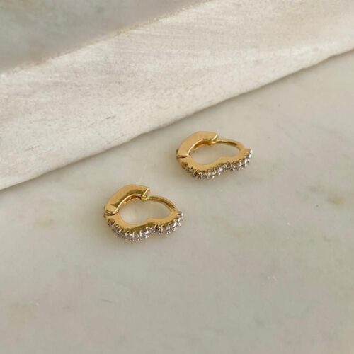 ARGOLA TEC PEQUENA MINI CORACAO CRAVEJADA ZIRCONIA