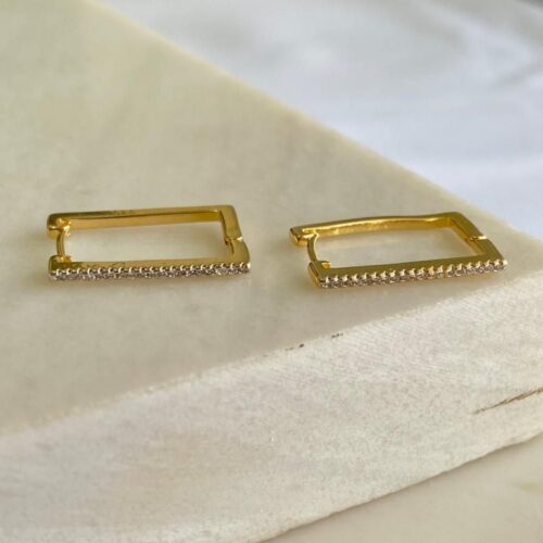 ARGOLA TEC RETANGULAR GRANDE CRAVEJADA ZIRCONIA