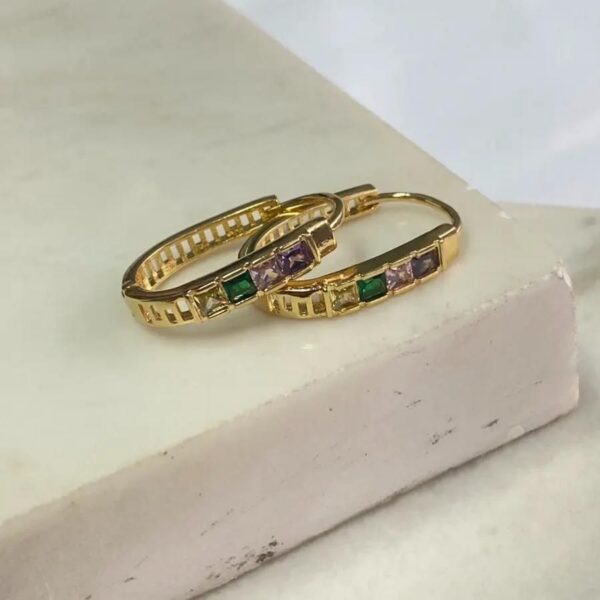ARGOLA TEC OVAL ZIRCÔNIA GRANDE COLOR
