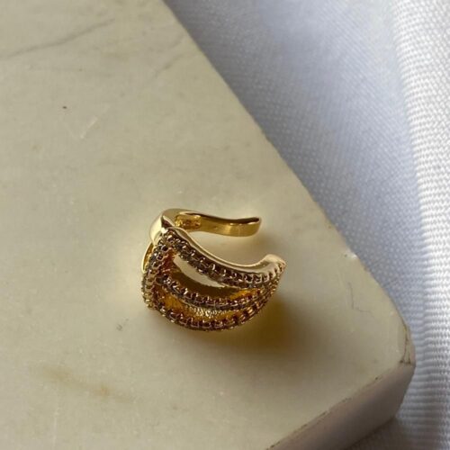 PIERCING FAKE TRIPLO CRAVEJADO COM ZIRCÔNIA