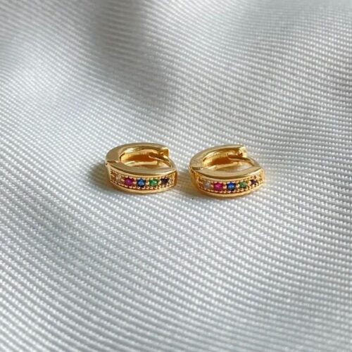 BRINCO ARGOLINHA ZIRCONIA COLORIDA