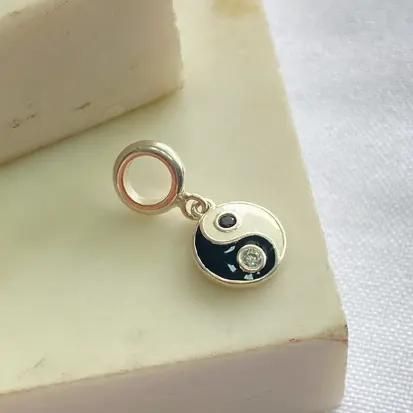 Pingente Berloque Yin Yang Zircônia
