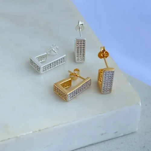 ARGOLA MÉDIA ABERTA RETA CRAVEJADA ZIRCÔNIA
