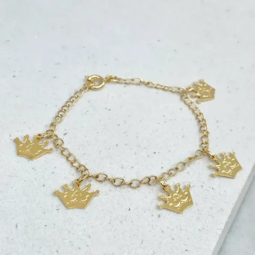 PULSEIRA INFANTIL ELOS PINGENTE COROA PRINCESA