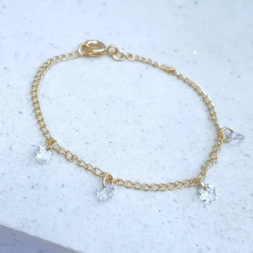 PULSEIRA INFANTIL ELOS FINOS ZIRCÔNIA CRISTAL
