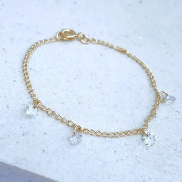 PULSEIRA INFANTIL ELOS FINOS ZIRCÔNIA CRISTAL