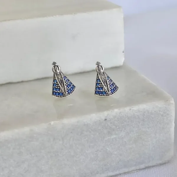 BRINCO NOSSA SENHORA APARECIDA AZUL MÉDIA