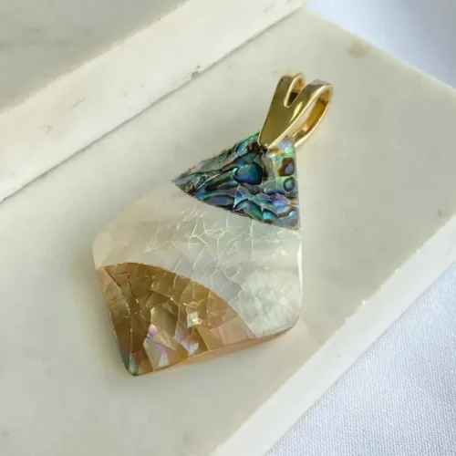 PINGENTE MADRE PÉROLA E ABALONE