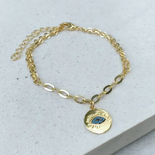 PULSEIRA DUPLA OLHO GREGO MANDALA