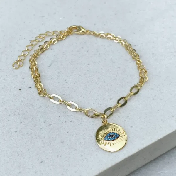 PULSEIRA DUPLA OLHO GREGO MANDALA