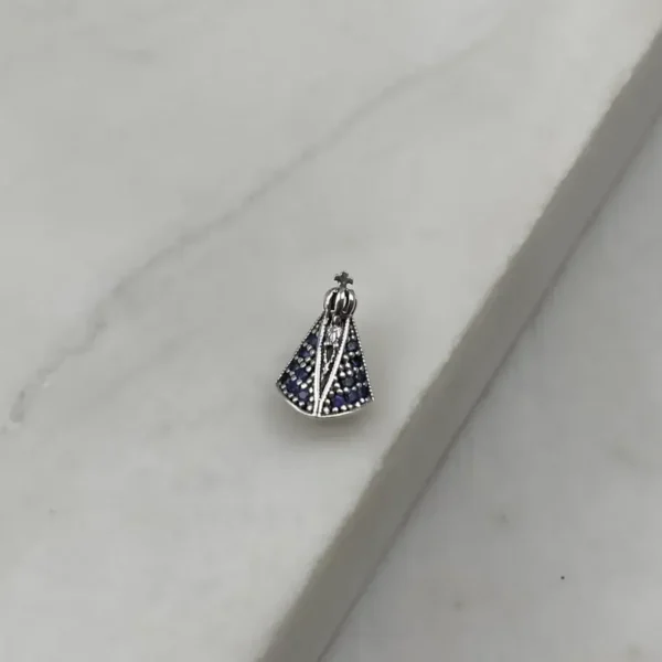 Pingente Mossa Senhora Pequena Manto Azul