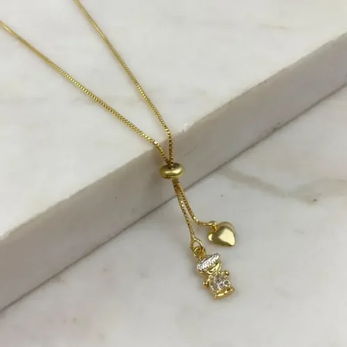 Colar Veneziana 50cm Shambala Menino Coração
