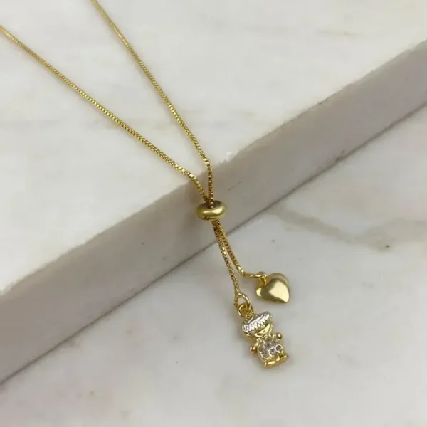 Colar Veneziana 50cm Shambala Menino Coração