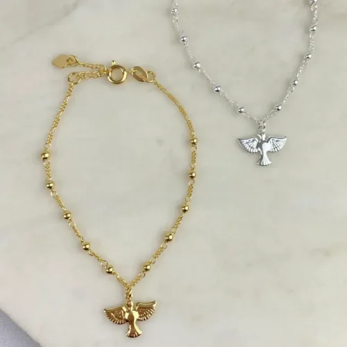 Pulseira Infantil Denário e Espirito Santo