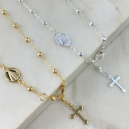 Colar terço bolinhas