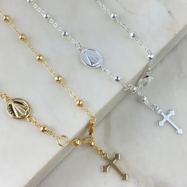 Colar terço bolinhas