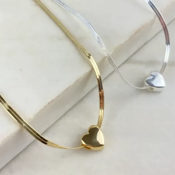 COLAR CHOKER MALHA FITA P/ NG CORAÇÃO PEQUENO LISO