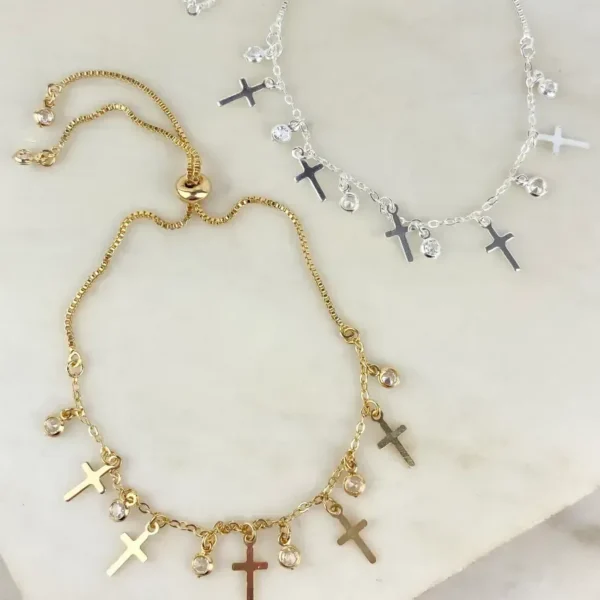 PULSEIRA FIO DE OURO E ZIRCÔNIA REGULÁVEL