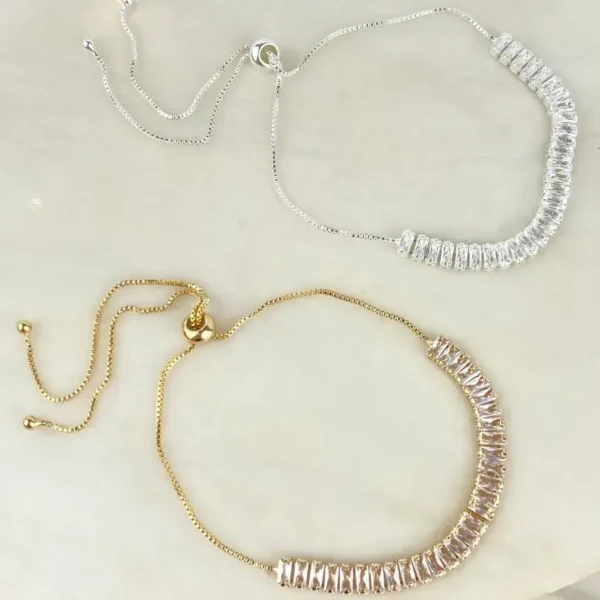PULSEIRA BRACELETE FÉNAVETE RETANGULAR ZIRCÔNIA