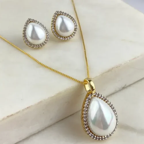 Conjunto de Aro com Pérolas e Ostras