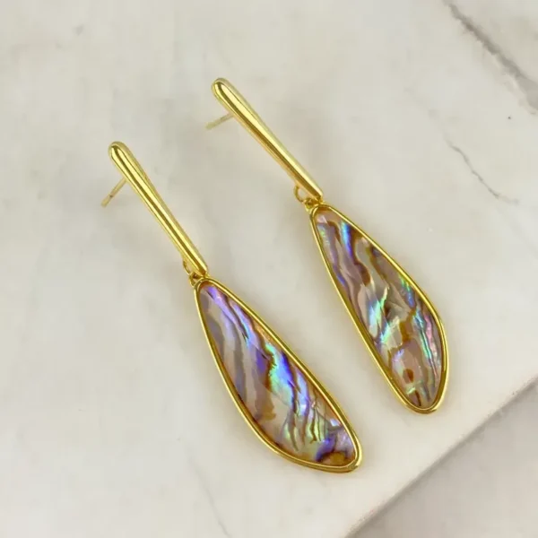 Brinco Base com Pedra Abalone