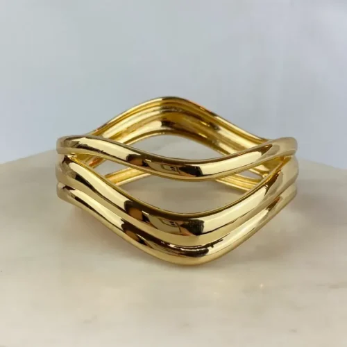 Bracelete Luxo 3 Ondas Lisas