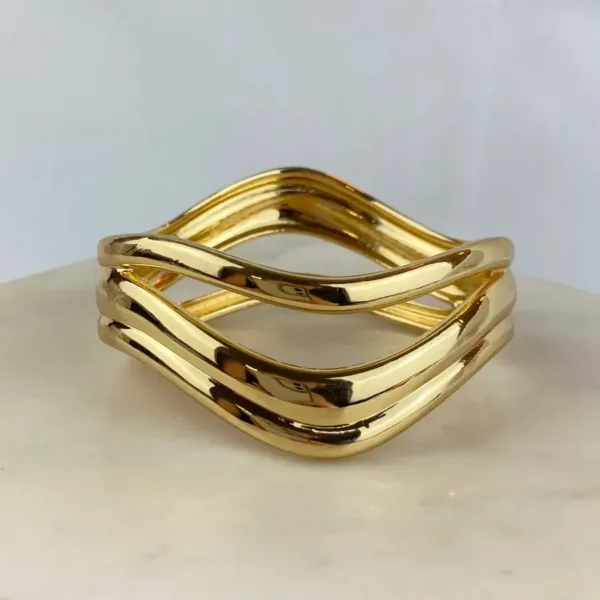 Bracelete Luxo 3 Ondas Lisas