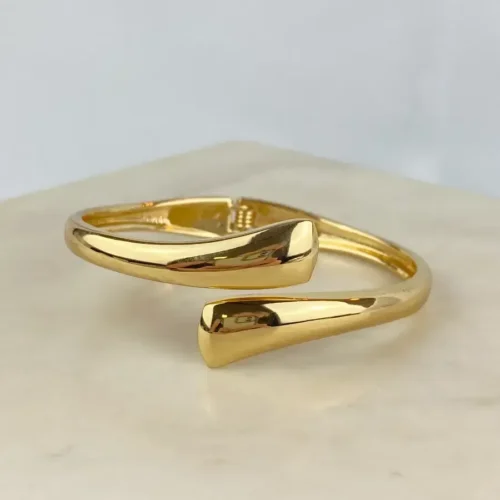 Bracelete Luxo 2 Gotas com Ponta Reta Lisa