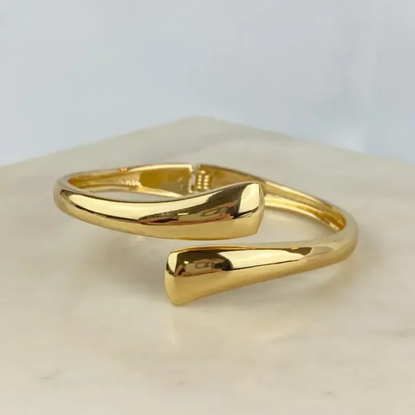 Bracelete Luxo 2 Gotas com Ponta Reta Lisa