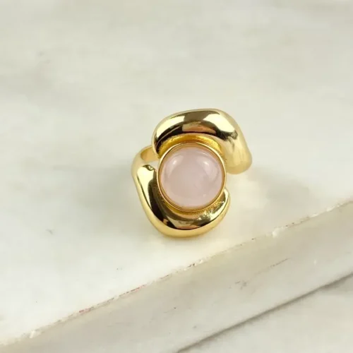 Anel Olho Quartzo Rosa